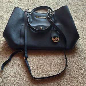 Michael Kors Black Tote with Gold Accents